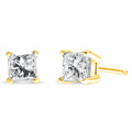14K Yellow Gold 1/3 Cttw Princess-Cut Square Near Colorless Diamond Classic 4-Prong Solitaire Stud Earrings (J-K Color, I1-I2 Clarity) by Bids.com