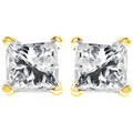 14K Yellow Gold 1/3 Cttw Princess-Cut Square Near Colorless Diamond Classic 4-Prong Solitaire Stud Earrings (J-K Color, I1-I2 Clarity) by Bids.com