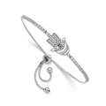 CZ Evil Eye Hamsa Adjustable Bracelet by Fine Color Jewels