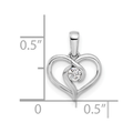 14k Gold Lab Grown Diamond Heart Pendant 1/10 carat by Fine Color Jewels