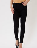 High Rise Basic Ankle Skinny Jeans - Black by Boutique 23