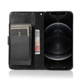 Indy Series Black Leather Wallet Case - iPhone 13 by Zerodamage Sahara Case LLC