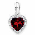 Heart Gemstone and Diamond Halo Pendant by Fine Color Jewels