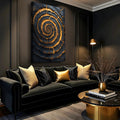 Black and Gold Spiral Wall Art by Tailored Canvases
