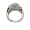 7.26 Ct Round Green Tsavorite Garnet and White Topaz Prong Silver Cluster Ring by Fine Color Jewels