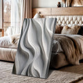 Modern Monochrome Waves Abstract Wall Art by Tailored Canvases