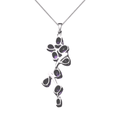 Natural Amethyst Leaf Pendant Necklace by Fine Color Jewels