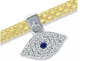 Giani Bernini Cubic Zirconia Evil Eye Charm Bismark Chain Bracelet by Vanessa Jane