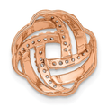 14K Rose Gold Lab Diamond Love Knot Pendant by Fine Color Jewels