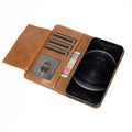 Indy Series Brown Leather Wallet Case - iPhone 13 Mini by Zerodamage Sahara Case LLC
