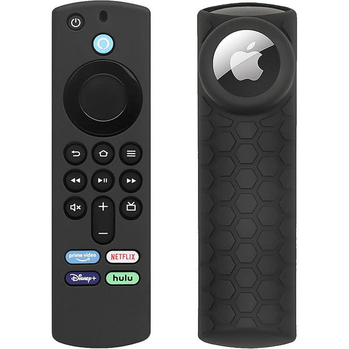 Amazon Fire TV Stick 4K (3rd Gen) Remote Black Silicone Case - Apple AirTag by Zerodamage Sahara Case LLC