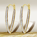 10K Yellow Gold 1/2 Cttw Round-Cut Diamond Modern Hoop Earrings (I-J Color, I2-I3 Clarity) by Bids.com