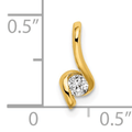 14K Gold Lab Grown Diamond Solitaire Pendant by Fine Color Jewels