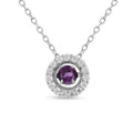 Natural Amethyst Dancing Stone Halo Necklace by Fine Color Jewels