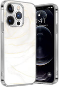 White Marble Series Case with Tempered Glass Screen and Camera Protector - iPhone 14 Pro by Zerodamage Sahara Case LLC