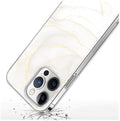 White Marble Series Case with Tempered Glass Screen and Camera Protector - iPhone 14 Pro Max by Zerodamage Sahara Case LLC