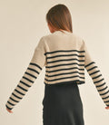 Striped Pattern Sweater - Mocha/Black by Boutique 23