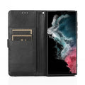Folio Black Leather Wallet Case - Samsung Galaxy S22 Ultra by Zerodamage Sahara Case LLC