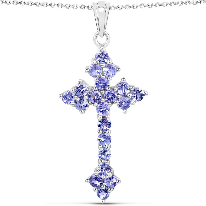 2.00 Carat Genuine Tanzanite .925 Sterling Silver Pendant by Bids.com