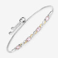 Oval Pink Morganite Prong Silver Infinity Bolo Adjustable Bracelet by Fine Color Jewels