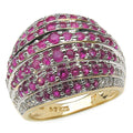 14K Yellow Gold Plated 2.94 Carat Genuine Ruby & White Topaz .925 Sterling Silver Ring by Bids.com