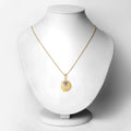 Round Violet Tanzanite Prong Gold Plated Silver Mom Heart Pendant Necklace by Fine Color Jewels