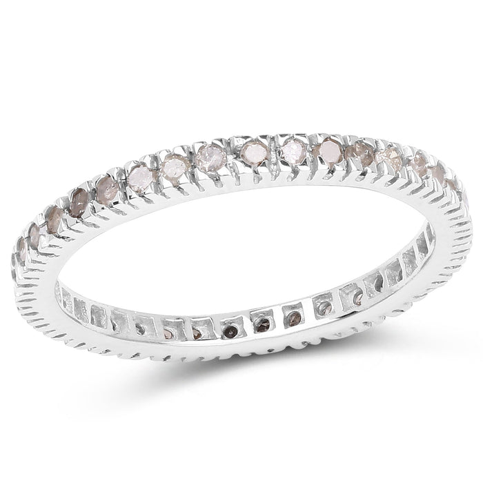 0.57 Carat Genuine Champagne Diamond .925 Sterling Silver Ring by Bids.com
