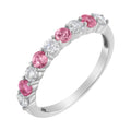 10KT White Gold 1/2 cttw Diamond and 3MM Created Blue Sapphire Gemstone Band Ring (H-I, I1-I2) - Size 7 by Bids.com