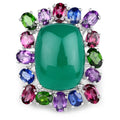 26.67 Carat Genuine Multi Stones .925 Sterling Silver Ring by Bids.com