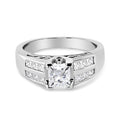 14K White Gold 1 1/4 Cttw Princess Cut Diamond Channel Set Engagement Ring (H-I Color, SI1-SI2 Clarity) - Ring Size 7 by Bids.com
