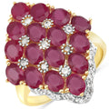 6.49 Carat Glass Filled Ruby and White Topaz .925 Sterling Silver Ring by Bids.com