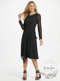 DKNY Womens Illusion Sleeve Dress by Vanessa Jane