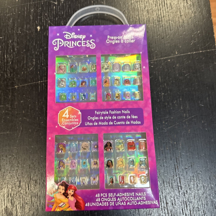 Disney Princess Press-On Nails for Girls, 48-Piece Pre-Glued Full Cover Set by Price Is Right Miami