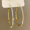 Women's Rhinestone Hoop Earrings – Large Stainless Steel Bling Hoops by DailySale