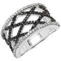 0.92 Carat Genuine Black Diamond & White Diamond .925 Sterling Silver Ring by Bids.com