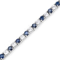 6.87 ct. t.w. Blue Sapphire and White Topaz Bracelet in Sterling Silver by Bids.com