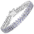 9.66 Carat Genuine Tanzanite .925 Sterling Silver Bracelet by Bids.com