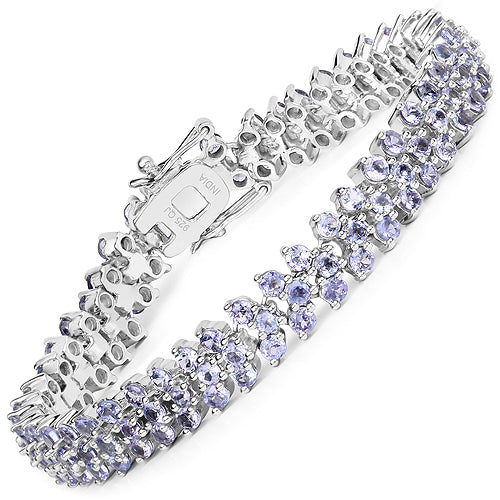 9.66 Carat Genuine Tanzanite .925 Sterling Silver Bracelet by Bids.com