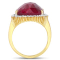 19.11 Carat Dyed Ruby and White Topaz .925 Sterling Silver Ring by Bids.com