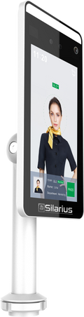 Silarius SIL-FRTEMP 7" Facial Time Attendance Access Control Terminal with Temperature Testing + Face Recognition and Mask Detection (Table Stand Included) NDAA Compliant by Silarius