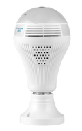 Silarius SIL-FISHBULB3MP 3MP WiFi, bulb fish-eye Camera, app (IC See) , TF card, 2-Way Audio , app can switch bulb on - 1.29mm lens (SILVER COLOR) by Silarius