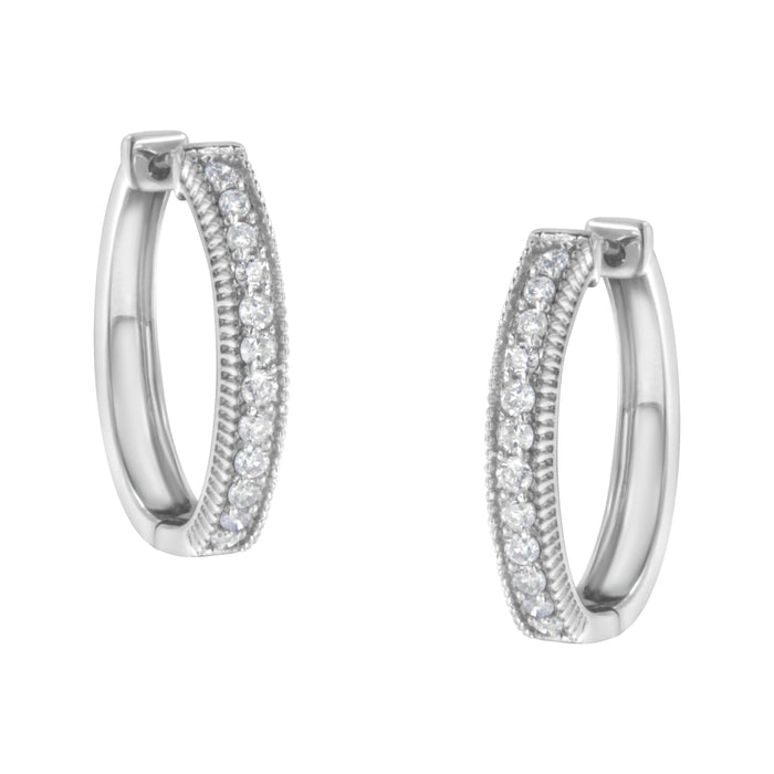 10KT White Gold Diamond Hoop Earring (1.00 cttw, H-I Color, I1-I2 Clarity) by Bids.com