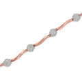.925 10k Rose Gold Over Sterling Silver 1.0 cttw Diamond Floral Link Bracelet (I-J Color,I3 Clarity) by Bids.com