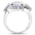 10.30 Carat Genuine White Rainbow Moonstone, Labradorite And Black Onyx .925 Sterling Silver Ring by Bids.com
