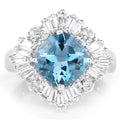 5.19 Carat Genuine London Blue Topaz & White Topaz .925 Sterling Silver Ring by Bids.com