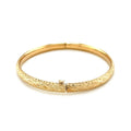 14k Yellow Gold Diamond Cut Design Dome Motif Children's Bangle by Bids.com