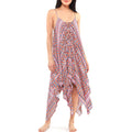 Jessica Simpson Womens Coral Printed Handkerchief-Hem Dress, Size XL by Vanessa Jane