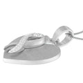 .925 Sterling Silver 1/10 cttw Diamond Heart Pendant Necklace (H-I, I1-I2) by Bids.com