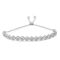 .925 Sterling Silver 1/4 cttw Round-cut Diamond Bolo Bracelet (I-J Color, I3 Clarity) by Bids.com