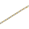 14K Yellow Gold 2 1/2 Cttw Princess-Cut Diamond Link Tennis Bracelet (H-I Color, SI2-I1 Clarity) - 7.25" by Bids.com